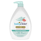 Baby Dove Sensitive Skin Care Baby Wash Fragrance Free Moisture For Baby Bath Time Fragrance Free and Hypoallergenic Washes Away Bacteria 34 oz (Pack of 1)