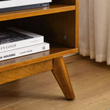 59 Inch Mid Century Modern Rattan TV Stand