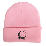 Amazon Embroidered Knitted Hat With Moon And Stars Design AutumnWinter Wool Hat