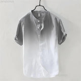 Breathable Comfortable Resort-style Ombre Short-sleeve Shirt