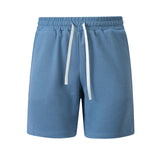 Mens Casual Waffle-Weave Shorts With Drawstring Pockets