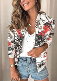 Women's Jacket Zipper Casual Bomber Jacket Coat Stand Collar Short Clothes