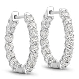 2.04 Carat Genuine Lab Grown Diamond 14K White Gold Earrings
