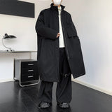 Mens Long Below-the-knee Cotton-padded Coat Yohji Yamamoto Style