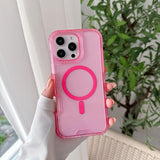 High-transparency Magnetic Phone Case With Colorful Airbags For Drop Protection