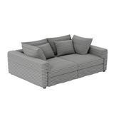 102.4 ' Plush Corduroy 4-Seat Sofa,Modern Comfy Upholstered Sofa Cloud Couch,Deep Seat Couches with Soft Pillows,Convertible Deep Seat Sofa Lounge Chair for Living Room Bedroom,Apartment,Office,Grey
