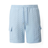 Mens Drawstring Jacquard Casual Shorts