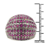14K Yellow Gold Plated 2.94 Carat Genuine Ruby & White Topaz .925 Sterling Silver Ring