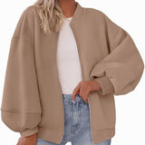 Zip Sweatshirt Jacket Casual Long Sleeve Pilot Coat