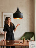 Zuo Copper Ceiling Lamp in Matte Black Finish