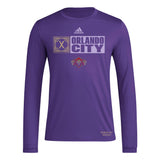 adidas Mens Long Sleeve Pre-Game T-Shirt Regal Purple/Orlando City Sc X-Small