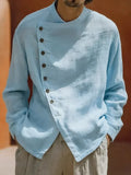 Mens Retro Loose-Fit Crew-Neck Shirt