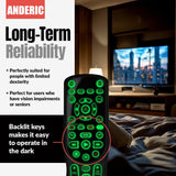 Anderic Substitute For Channel Master CM7500GB16rem Digital TV Tuner Converter Remote Control [RRCM7500]
