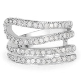 0.83 Carat Genuine White Diamond .925 Sterling Silver Ring