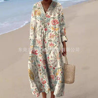 Long Sleeve Shirt Dress Women's Casual Floral