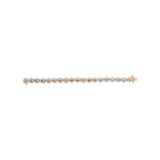 14K Yellow Gold 8.00 Cttw Champagne Diamond Floral Cluster Halo Link Bracelet (H-I Color, I1-I2 Clarity)