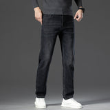High-end Mens Straight-leg, Relaxed-fit, Plus-size Business Casual Jeans