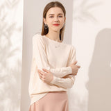 Lightweight Long-sleeve Crew-neck Wool Knit Sweater
