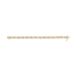 10k Yellow Gold 2.00 Cttw Diamond Cluster and Alternating "X" Link Bracelet (I-J Color, I3 Clarity) - 7"