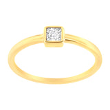 14K Yellow Gold Plated .925 Sterling Silver 1/20 cttw Miracle Set Diamond Promise Ring (J-K Color, I1-I2 Clarity) - Size 6