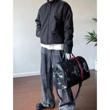 Mens Stylish American-Style Retro Stand-Collar Cotton Jacket