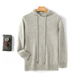 Hooded Solid-color Knitted Hoodie Sweater