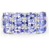 3.00 Carat Genuine Tanzanite .925 Sterling Silver Ring