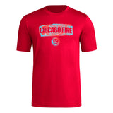 adidas Mens Short Sleeve Pre-Game T-Shirt Team Power Red/Chicago Fire X-Large