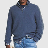 Foreign Trade Men's Business Casual Loose Zip Stand Collar Sweater