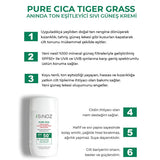 Sinoz Cica Tiger Grass Tinted Sunscreen SPF50+: Color Correcting, Redness Reducing Mineral Sunscreen with Hyaluronic Acid - Evens Skin Tone