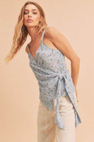 Aemi + Co Ditsy Floral Surplice Adjustable Straps Cami
