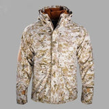 Men's Outdoor Tactical Camouflage Padded Windproof Hardshell Jacket