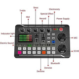 F998 Live Sound Card Audio Mixer Podcast Audio Interface with DJ Mixer Effects