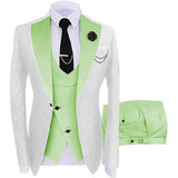 Mens Three-piece Mixed-color Suit