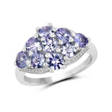 2.07 Carat Genuine Tanzanite .925 Sterling Silver Ring