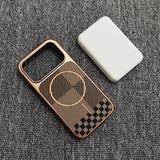 Carbon Fiber Pattern Phone Case Magnetic Charging Protective Cover