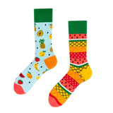 Carnaval Socks Pineapple Pattern Mismatched Crew Socks 1 Pair