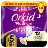 Orkid Platinum Night Extra Plus Sanitary Pads 14 Count
