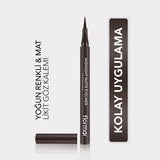 Flormar Midnight Matte Eyeliner - Long-Lasting Liquid Eyeliner for Intense Color