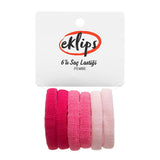 Eklips Pink Hair Ties Gentle Hold Hair Elastics 6-Pack