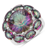11.45 Carat Genuine Rainbow Quartz .925 Sterling Silver Ring