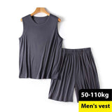 Men's Modal Vest Shorts Summer Loose Plus Size Sleeveless