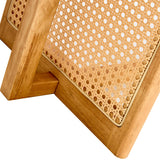 Natural Rubber Wood and Solid Wood Minimalist Coffee Table