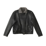 Turn-down Collar Fur-lined Thickened Warm Jacket Coat