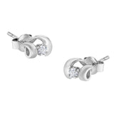 .925 Sterling Silver Round Cut Diamond Fashion Stud Earrings (0.10 cttw, I-J Color, I2-I3 Clarity)