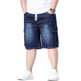 Elastic-cord Cargo Denim Shorts
