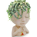 Face Flower Pot Head Vase for Indoor Plant Decoration