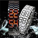 Faceless Unisex Stainless Steel Titanium Waterproof LED Watch