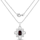 8.00 Carat Genuine Garnet .925 Sterling Silver Pendant