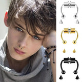 Fake Piercing Magnetic Nose Ring Hoop Septum Non Piercing Nose Clip Rock Hip Hoop Stainless Steel Punk Body Jewelry